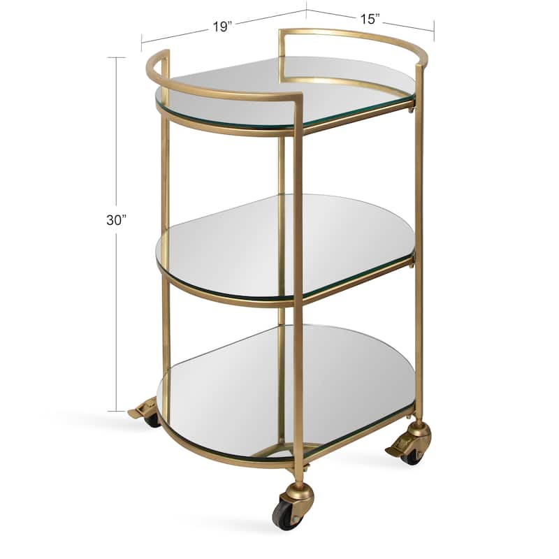 Kate and Laurel Vasseur Metal Bar Cart - 19x15x30