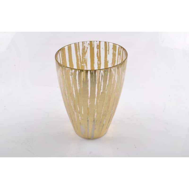 Lg. Gold Leaf Vase- A - Gold Foil Stripped