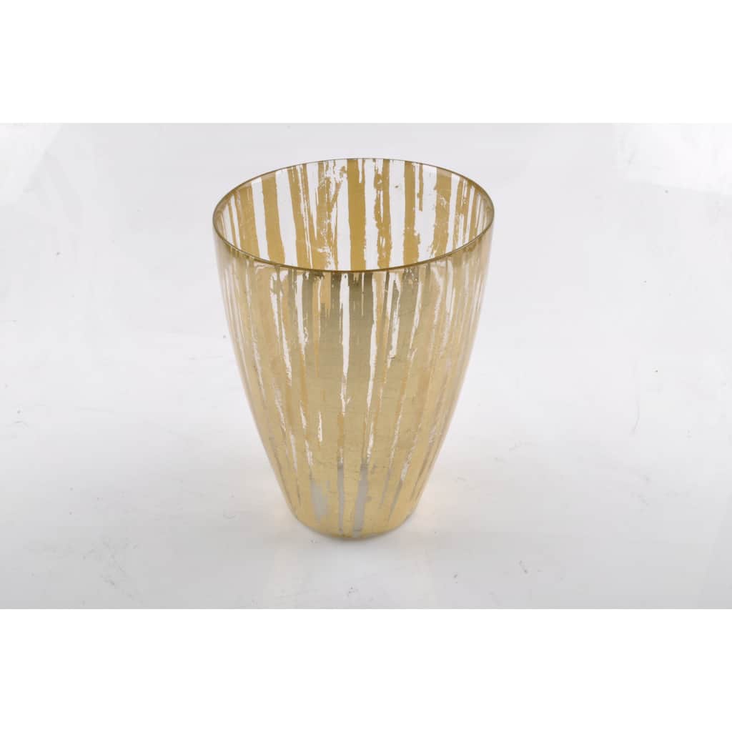 Lg. Gold Leaf Vase- A - Gold Foil Stripped