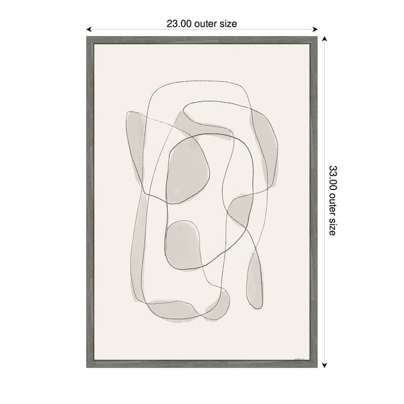 Kate and Laurel Minimalist Lines by Gabrielly Guedes Framed Canvas Wall Art Print