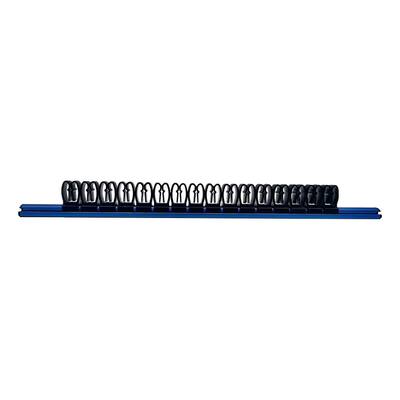 Magnetic Tools Holder Organizer, 457mm Aluminum Rail with 16 Clips and Keeps Your Tool Box Organized - Blue/Black