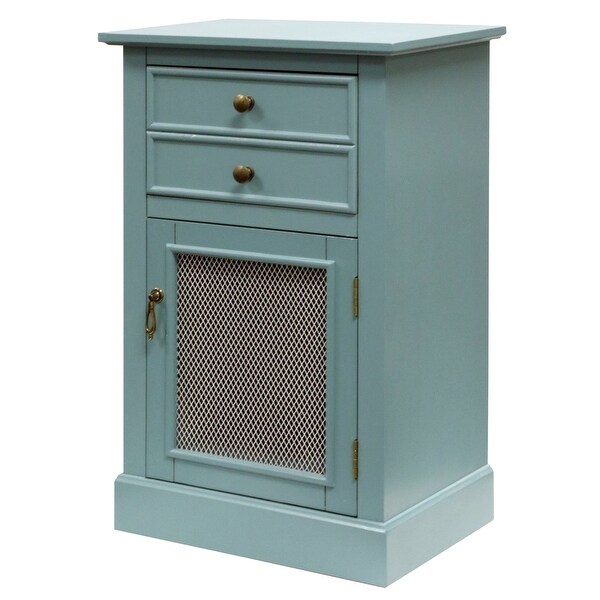 StyleCraft SC-DCA760 18" Wide Two Drawer Accent Cabinet with Mesh Door