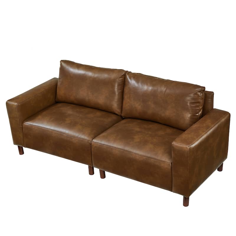 78.5" Loveseat Sofa with Breathable Faux Leather Upholstery for Living Room & Apartment