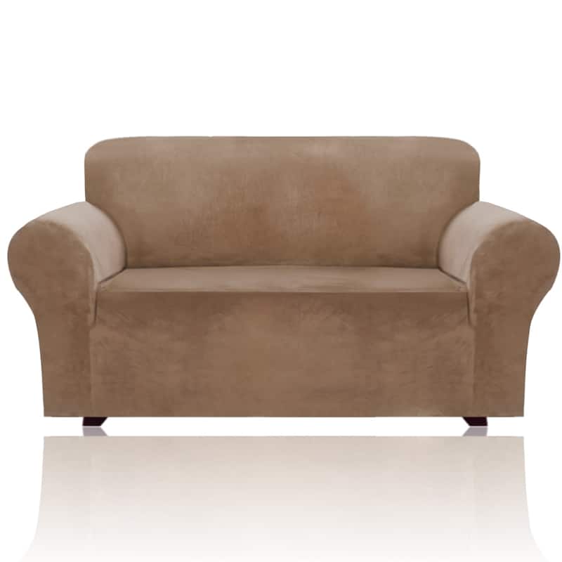 1-Piece Stretch Velvet Plush Sofa Slipcover