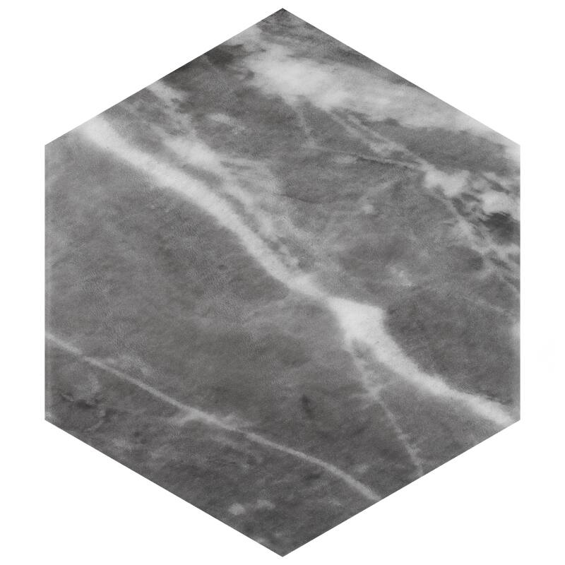 Merola Tile Classico Bardiglio Hex Dark 7" x 8" Porcelain Floor and Wall Tile