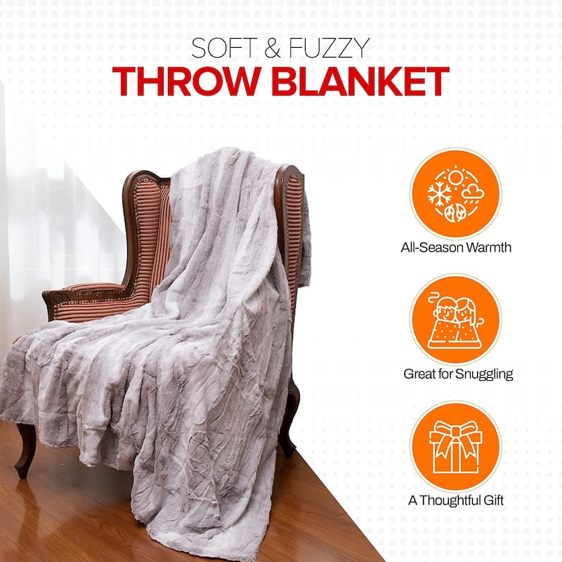 Cheer Collection Soft Cozy Leaf Design Throw Blanket