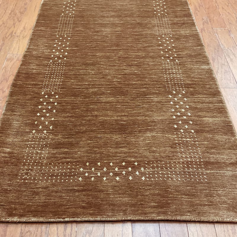 Herat Oriental Handmade Modern Gabbeh Wool Rug - 2'6 x 10'