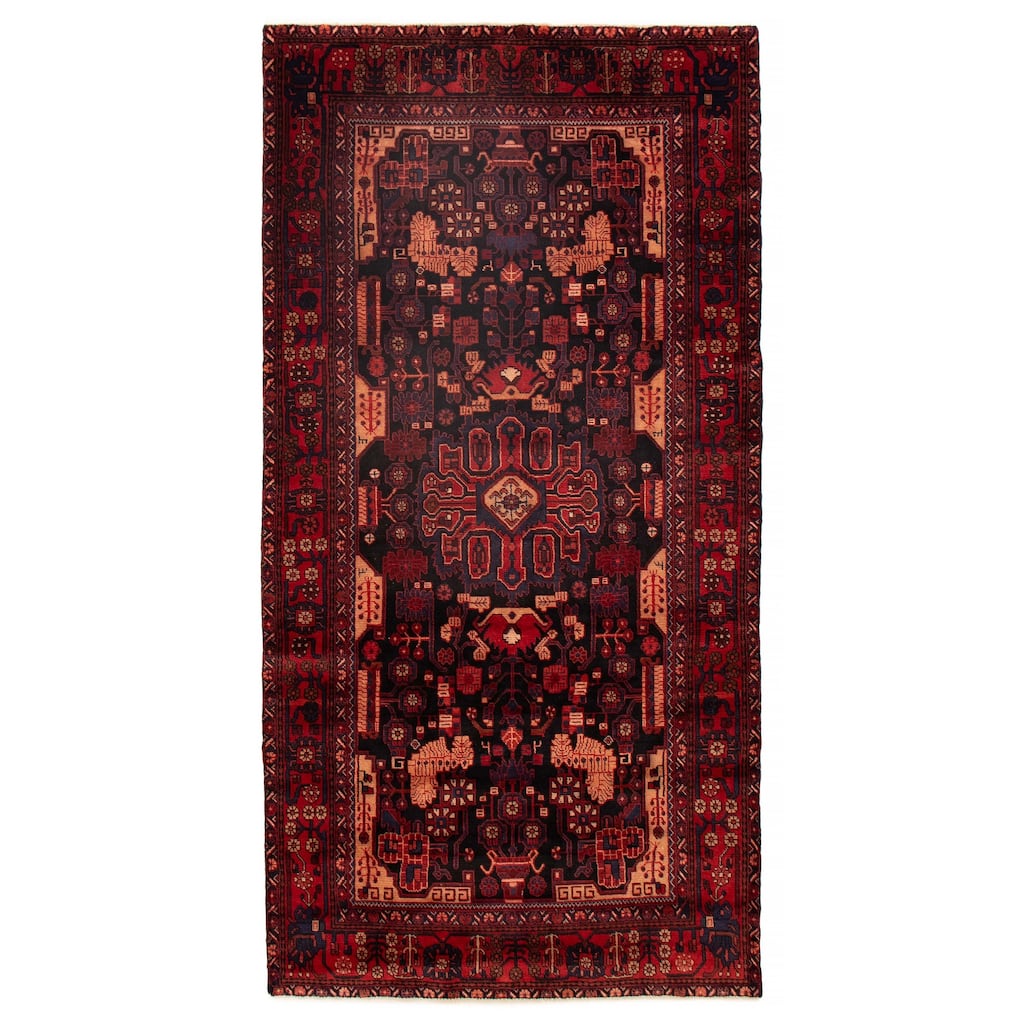 ECARPETGALLERY Hand-knotted Anadol Black, Red Wool Rug - 5'4 x 10'7