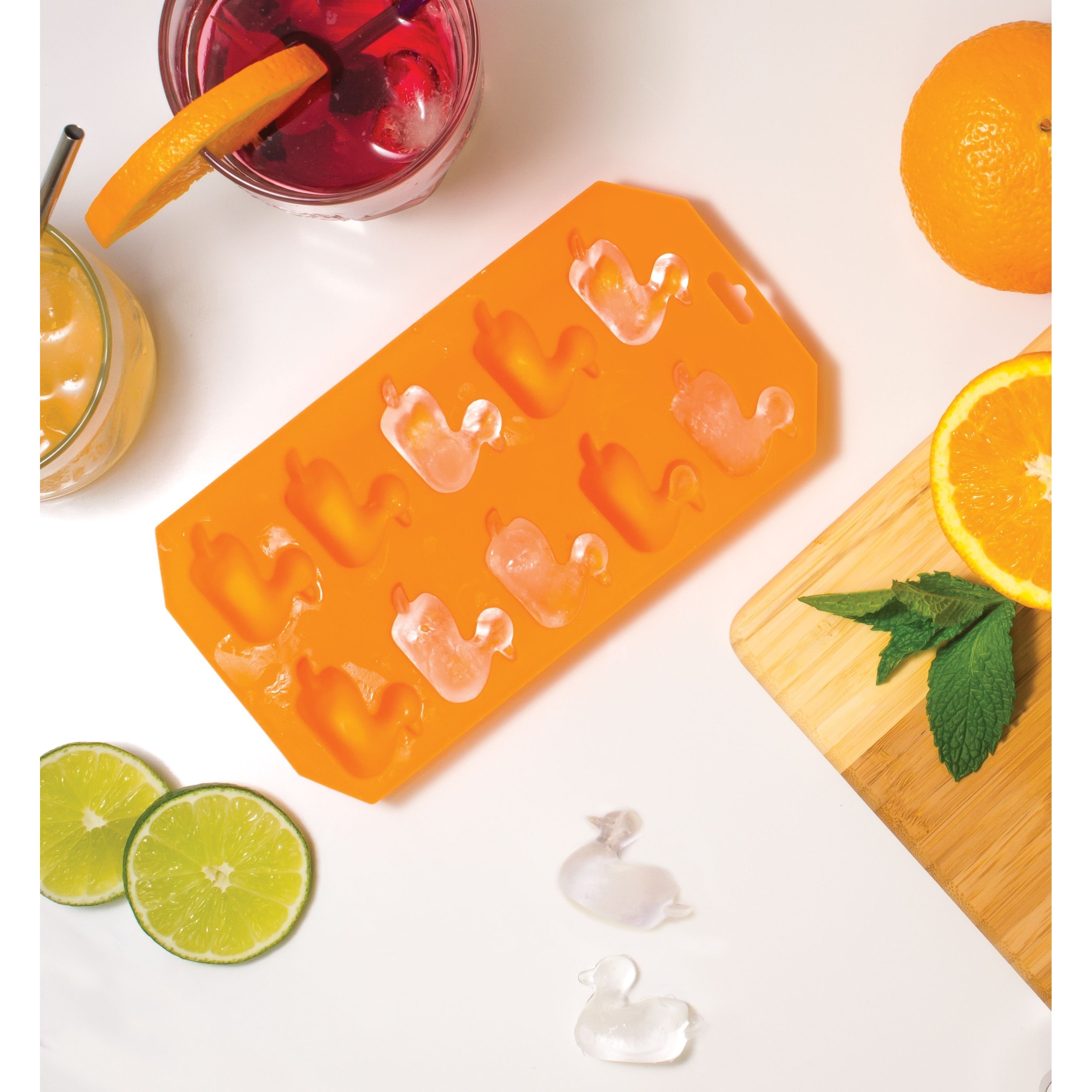 HIC Orange Silicone Duck Shape Ice Cube Tray and Baking Mold - Makes 10  Cubes - Bed Bath & Beyond - 31629731