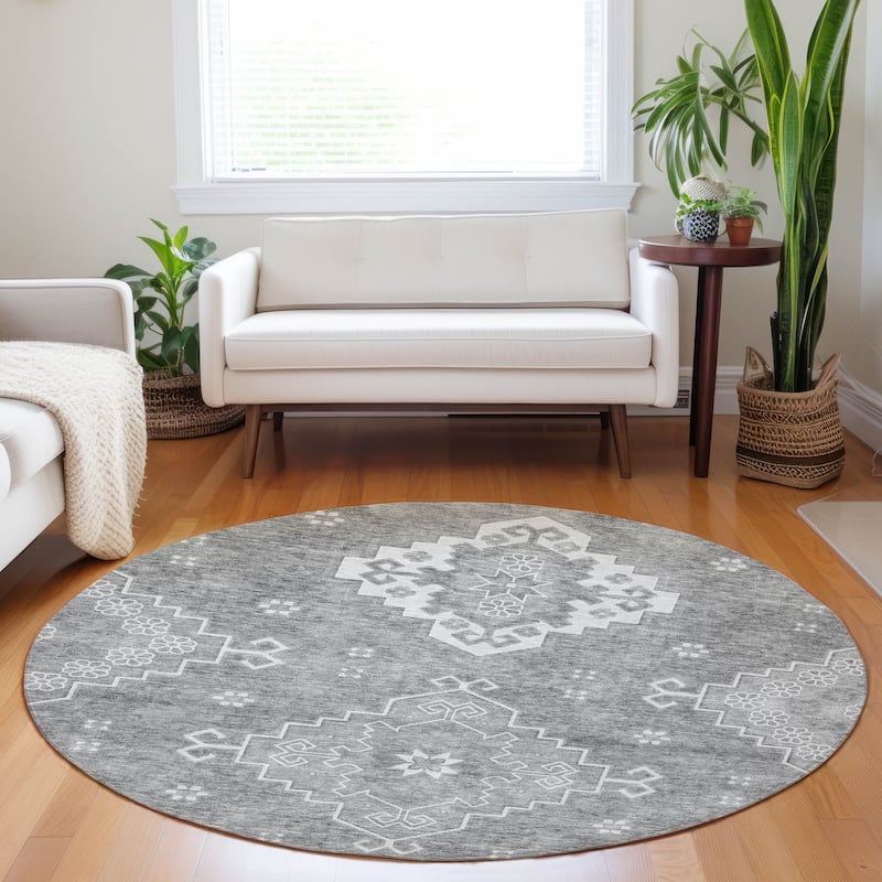 Machine Washable Indoor/ Outdoor Chantille Traditional Boho Rug