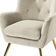 preview thumbnail 32 of 141, Eusebio Tufted Velvet Accent Chair with Wingback, Arms, and Metal Gold Legs for Living Room or Bedroom by HULALA HOME