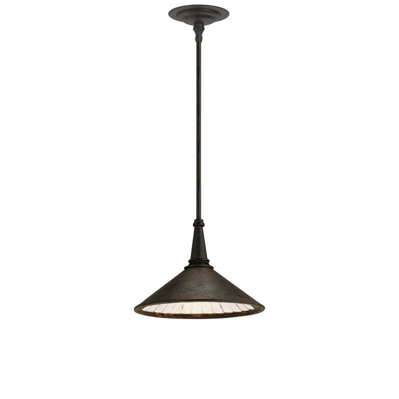 Currey & Company Manuscript Medium Black Pendant - 9.75"h x 13"dia