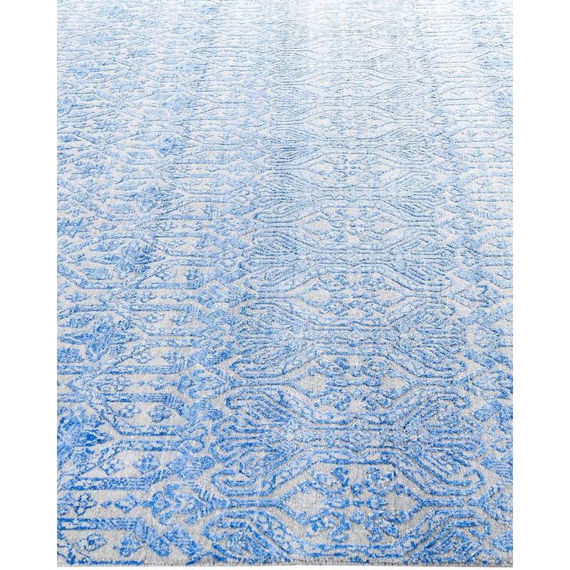 Ikat One-of-a-Kind Hand-Knotted Area Rug, Blue - 8' 0" x 10' 1"