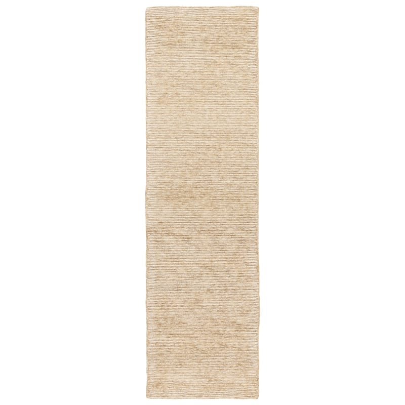 SAFAVIEH Handmade Ebony Sora Wool Rug - 2'3" x 8' Runner - Gold/Ivory