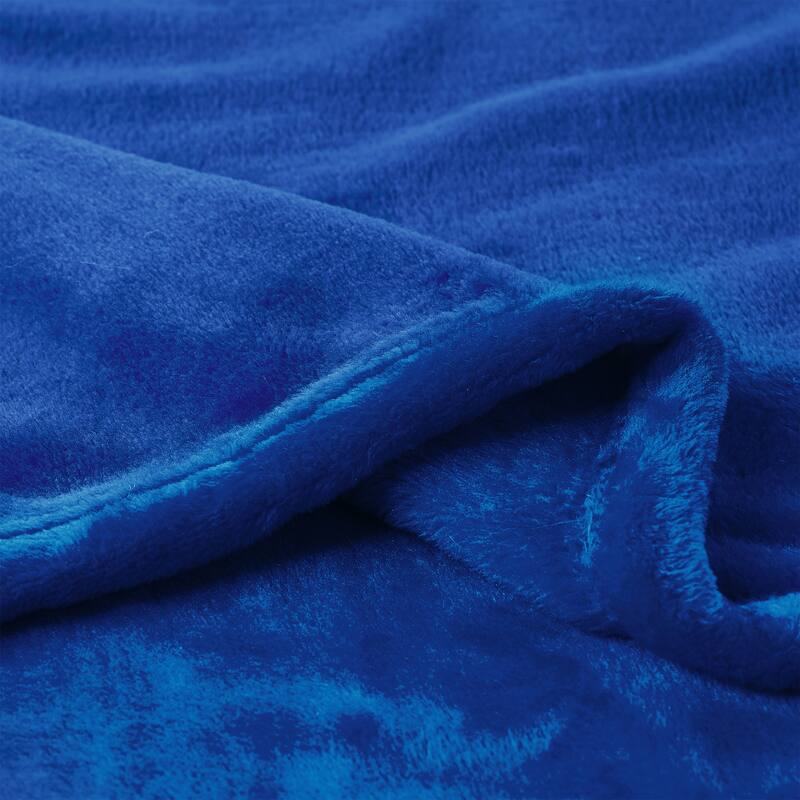 Velvet Throw - Oversized Solid Microfiber Polyester Blanket for Year-Round Warmth by Windsor Home