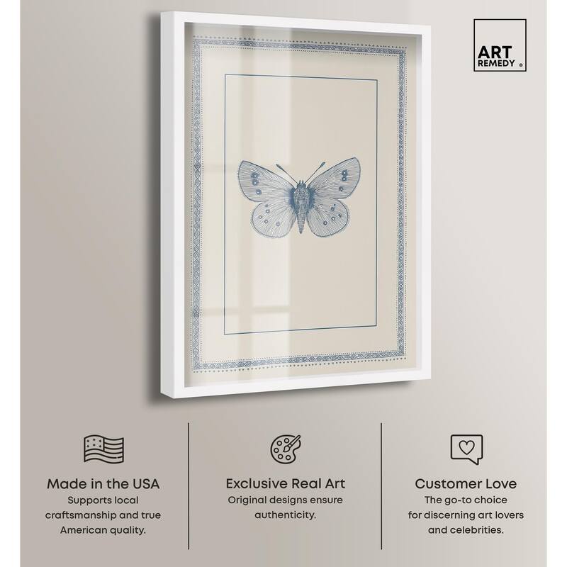 Blue Butterfly I Shadowbox by Art Remedy