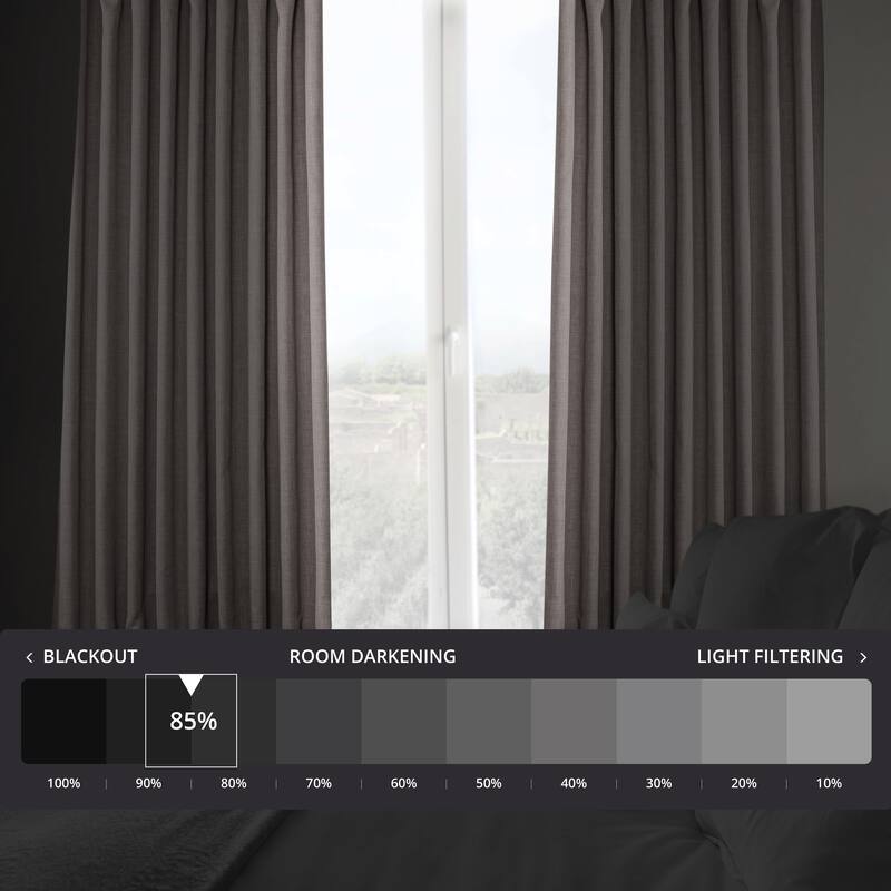 Exclusive Fabrics Faux Linen Extra Wide Room Darkening Curtains Panel - Versatile Privacy Drapery for Wide Windows (1 Panel)