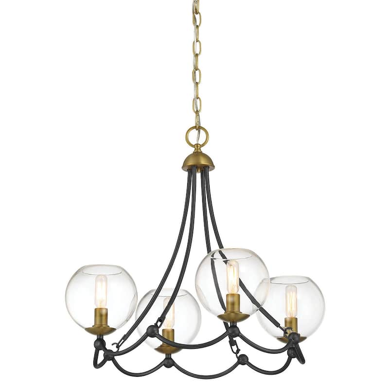 Minka Lavery 5065 Kearney Park 4 Light 23" Wide Vantage Chandelier - Coal / Soft Brass