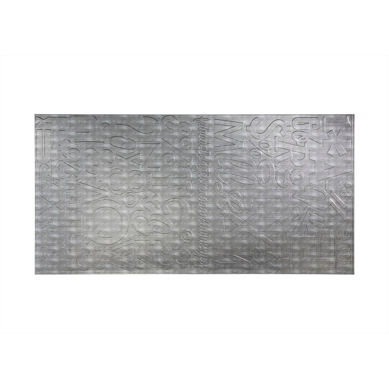 FASÄDE Alphabet 4-foot x 8-foot PVC Wall Panel in Crosshatch Silver - Silver - 4 x 8