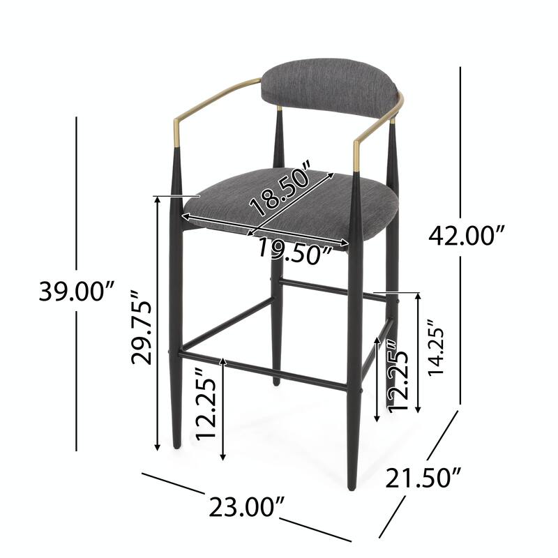 Modern Counter Stool Set - Comfortable, Sturdy Iron Frame