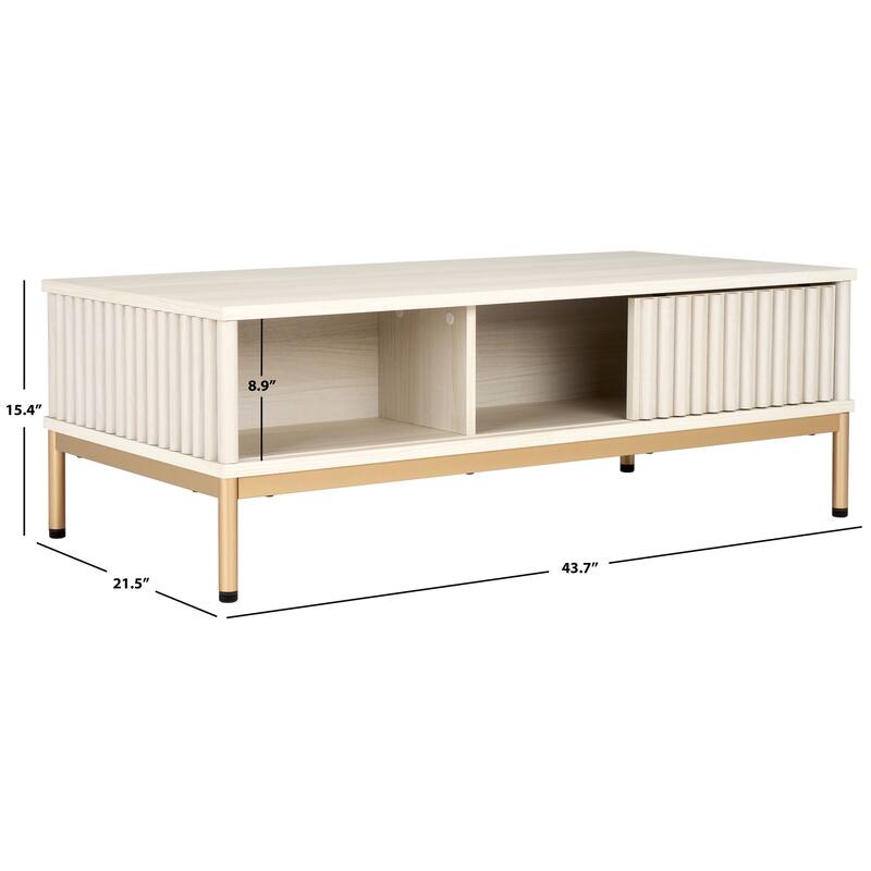 SAFAVIEH Lylia 2-Door Storage Coffee Table - 43.7 in. W x 21.5 in. D x 15.4 in. H
