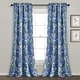 preview thumbnail 50 of 52, Lush Decor Dolores Light Filtering Floral Bird Print Curtain Pair Panels 52" W x 84" L - Blue/Green