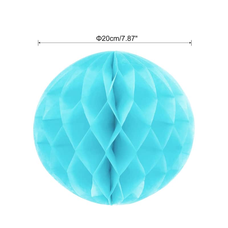 6Pcs Paper Pom-Poms Balls Paper Tissue Flower Ball for Party Decor - Light Blue - 8 Inch