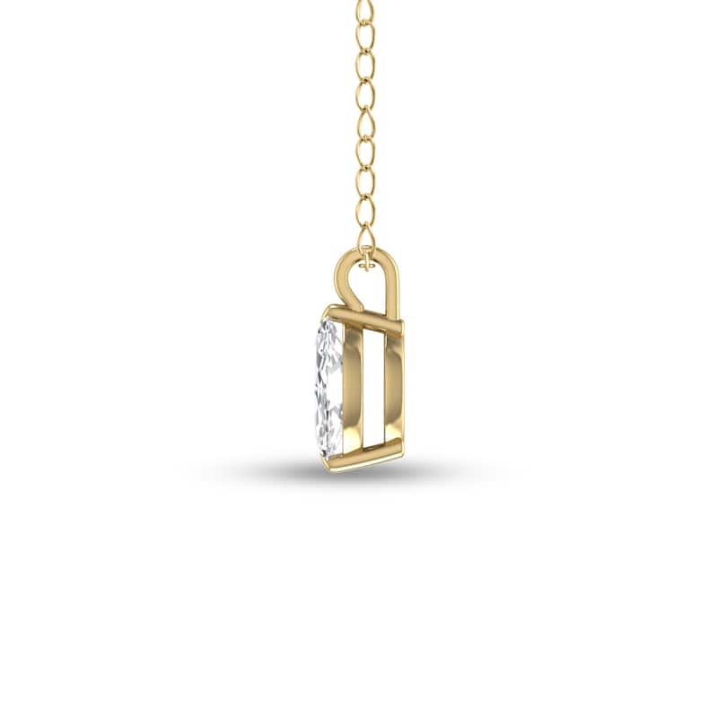 Marquee Lab Grown 1/2 Carat Marquise Solitaire Diamond Pendant in 14K Yellow Gold