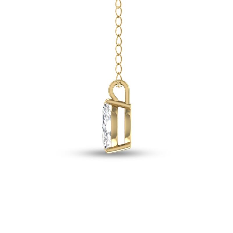 Marquee Lab Grown 1/4 Carat Marquise Solitaire Diamond Pendant in 14K Yellow Gold