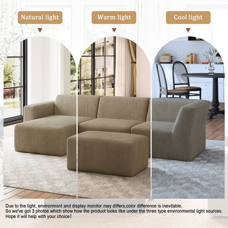 Modular Sectional Sofa 4-seater Oversized Chaise Lounge Couch for Living Room