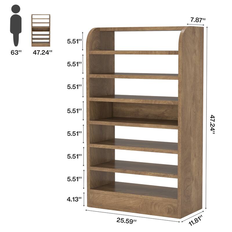 8-Tier Shoe Cabinet for Entryway, Modern White Shoe Shelf Shoes Rack Organizer, Wooden Shoe Storage Cabinet for Hallway Closet
