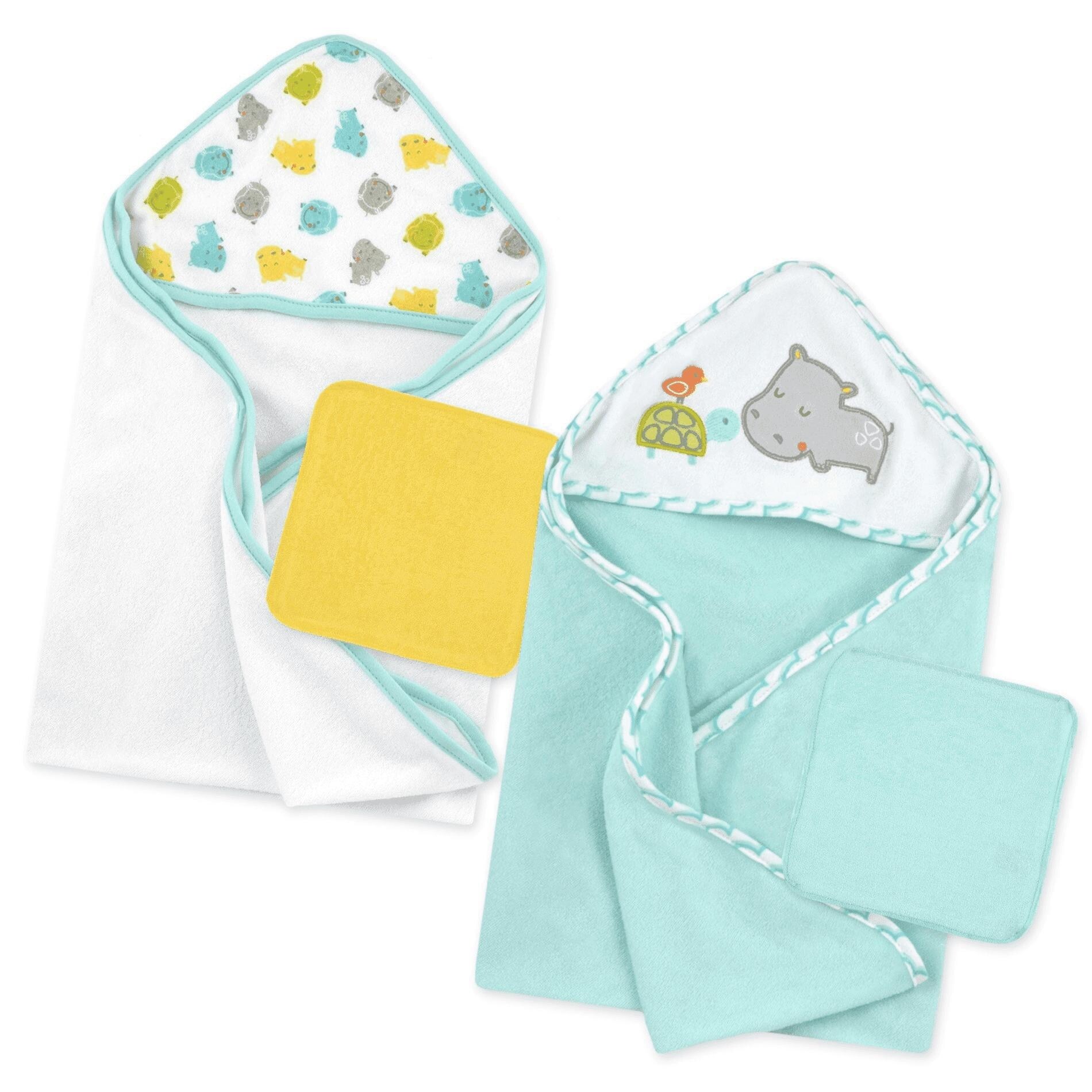hooded towel and washcloth set