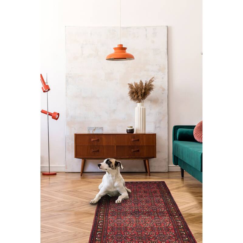 ECARPETGALLERY Hand-knotted Andelz Red Wool Rug - 3'7 x 10'9