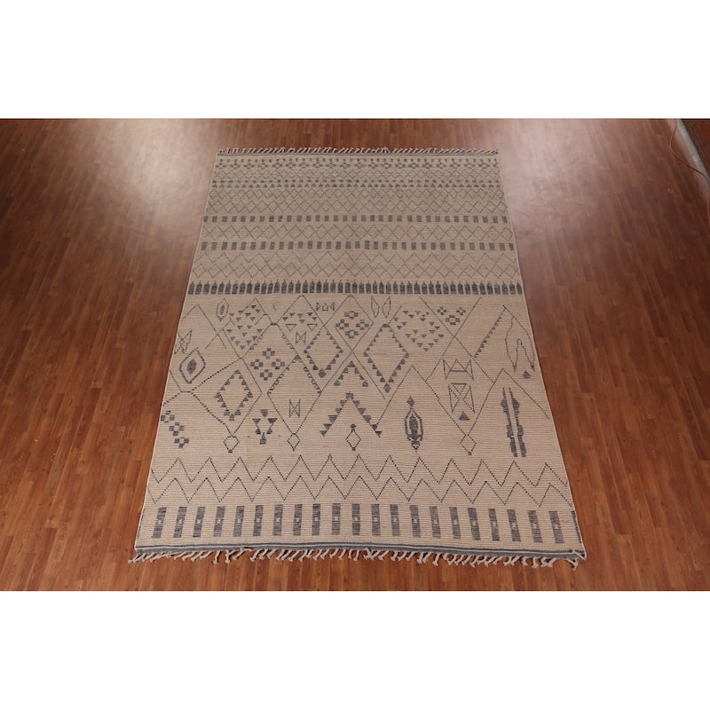 Trellis Moroccan Area Rug Handmade Wool Carpet - 8'11"x 12'6"
