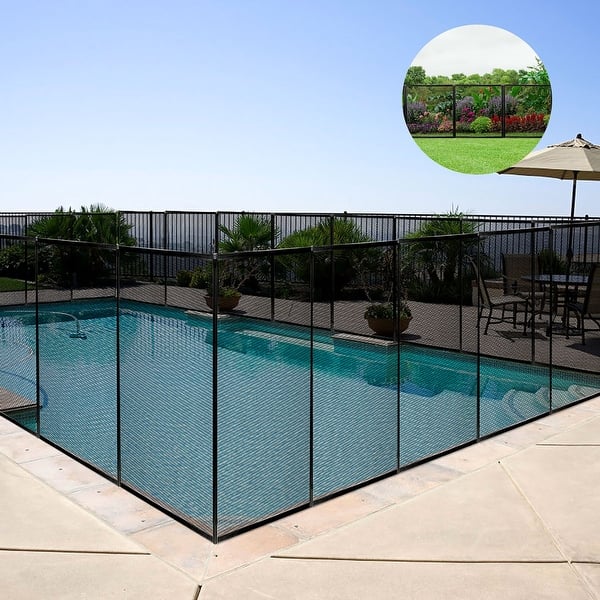 slide 11 of 13, Costway Swimming Pool Fence Garden Fence Child Barrier Safety - 4'X12' Clear - 4'X12'