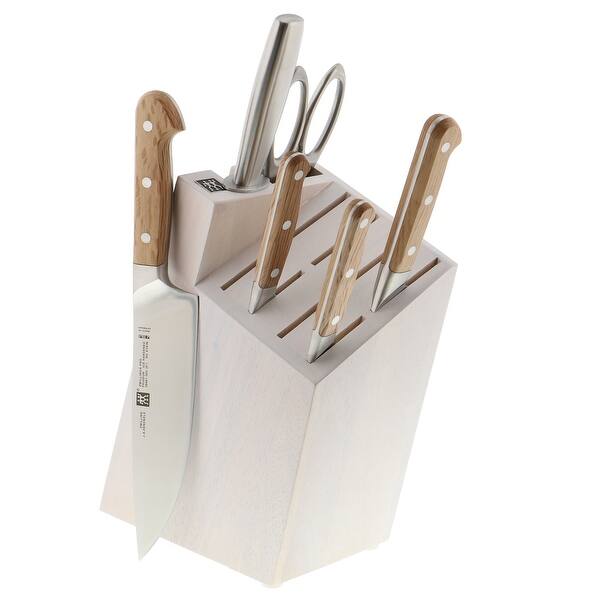 Shop Zwilling Pro Holm Oak 7 Pc Knife Block Set White Block Stainless Steel Overstock 14988833