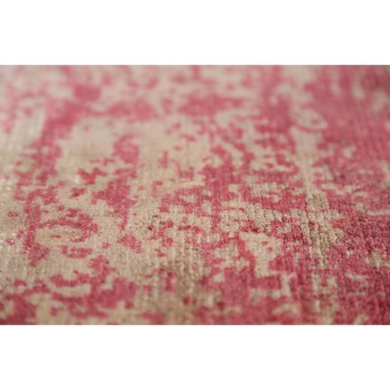 Contemporary Abstract Indian Area Rug Hand-Knotted Wool Carpet - 5'6"x 7'6"