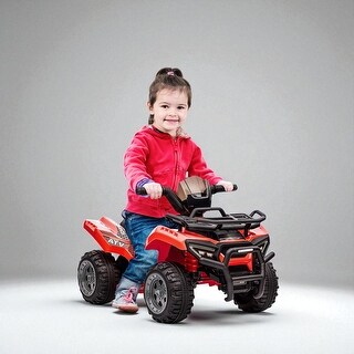 6V Electric Kids Ride-On ATV Quad Car with Music, Easy Controls, Battery Powered Four Wheeler for Toddlers 18-36 Months - Red
