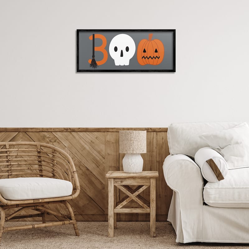Stupell Boo Halloween Fun Typography Framed Giclee Art Design By Sazerelli Designs