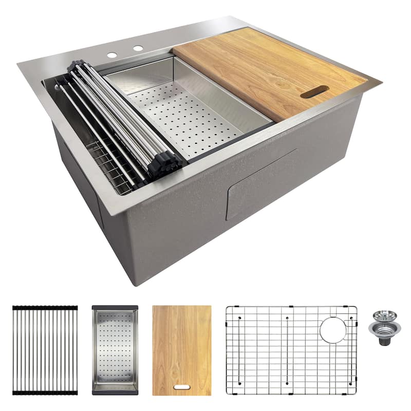 Transolid KWSST272210-ML2 27" Drop In Single Basin Stainless Steel