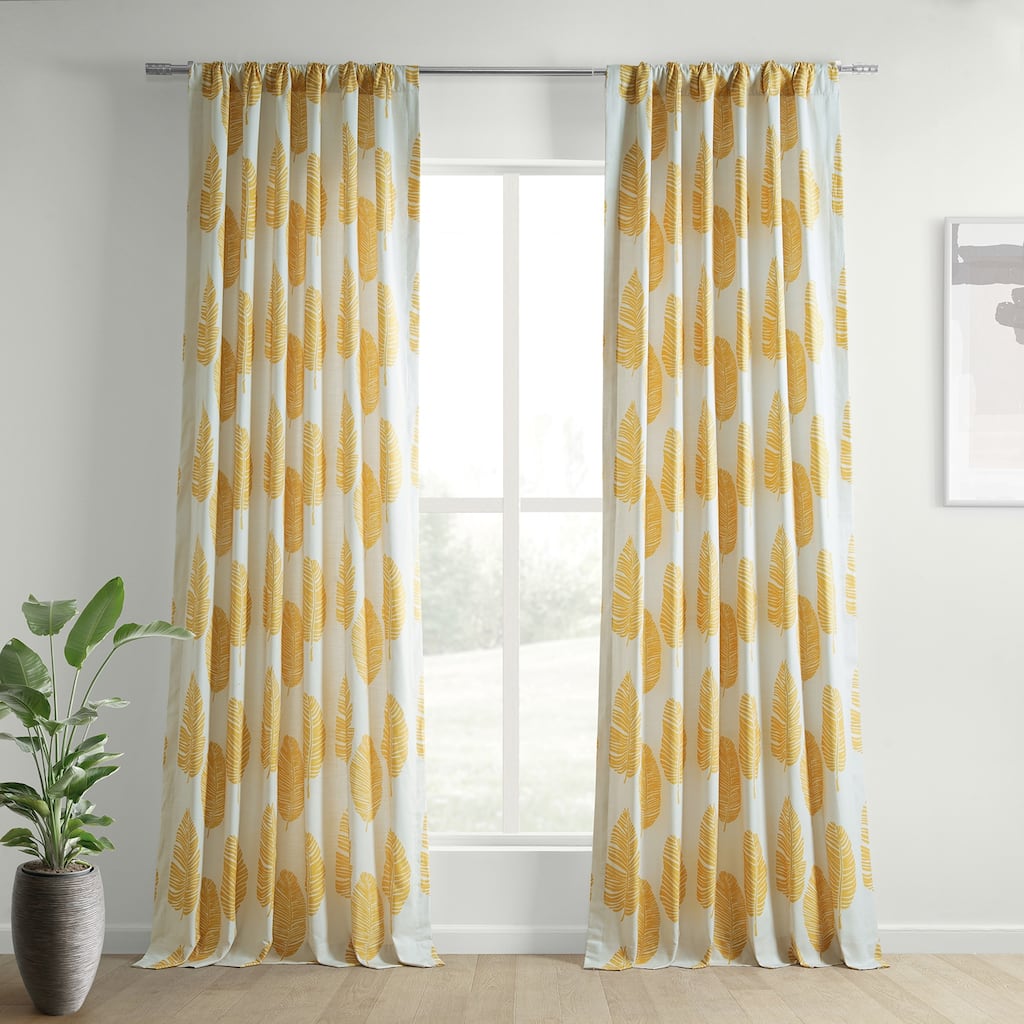 Exclusive Fabrics Textured Printed Cotton Light Filtering Curtains for Bedroom and Living room Curtains (1 Panel)