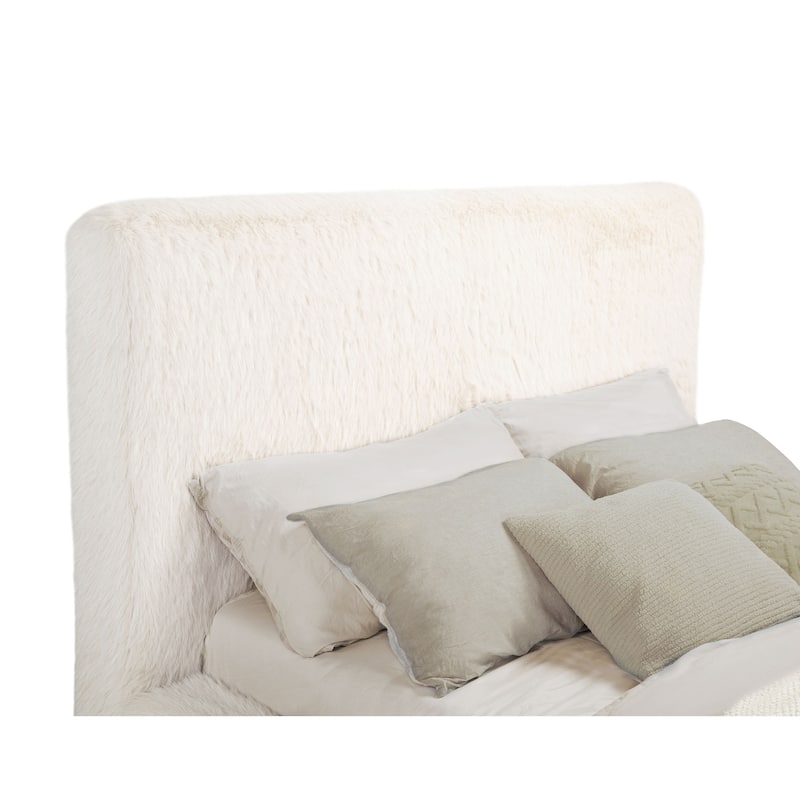 Rebecca Faux Upholstered Bed Cream
