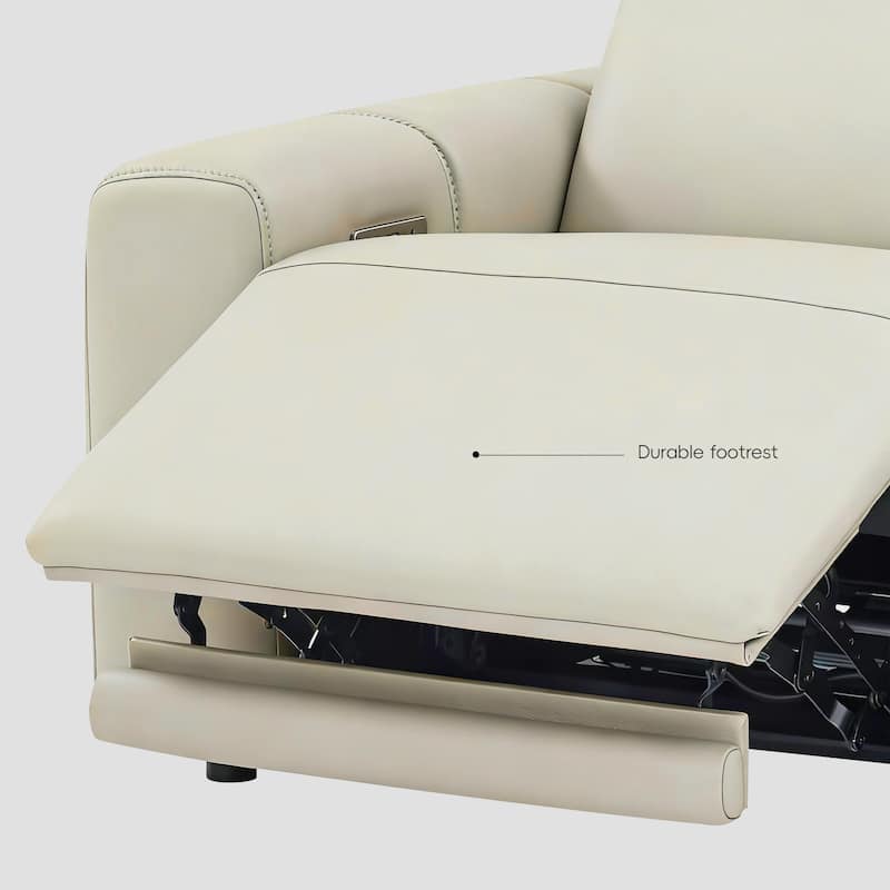 6PCS, 3 power Recliners, Leather Reclining Large Sectional with Power Headrest, Wireless Charging