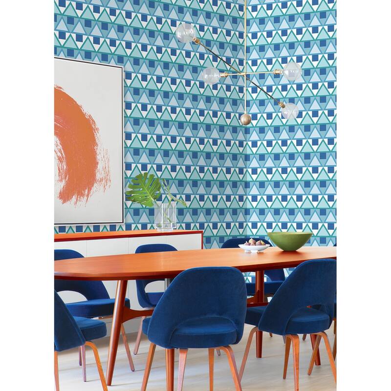 Aelfie Blue Madaket Geometric Peel & Stick Wallpaper