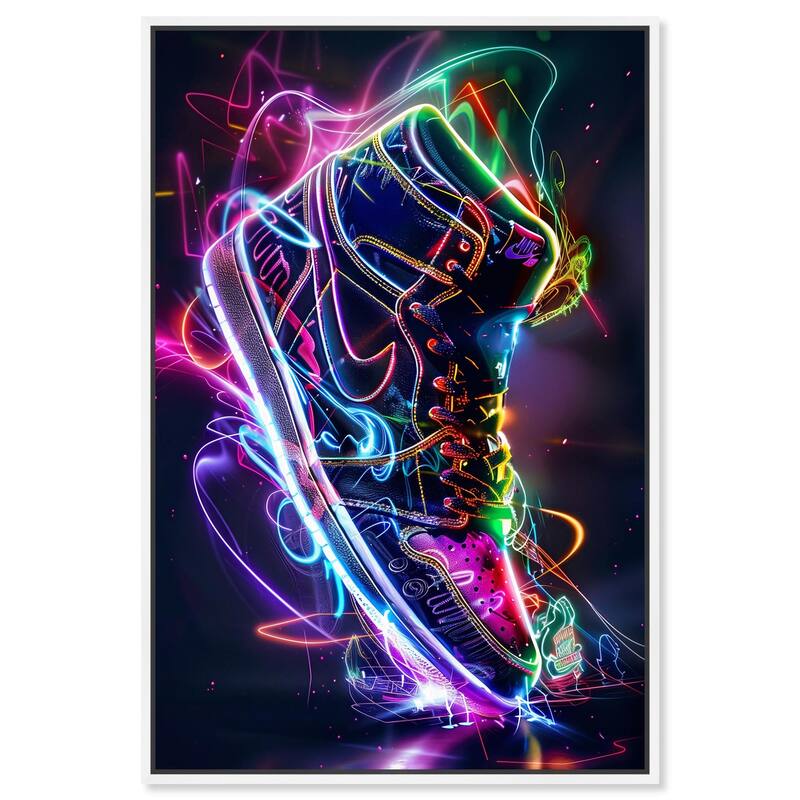 Bright Lights Sneaker Canvas by Art Remedy - White - 30" x 45"