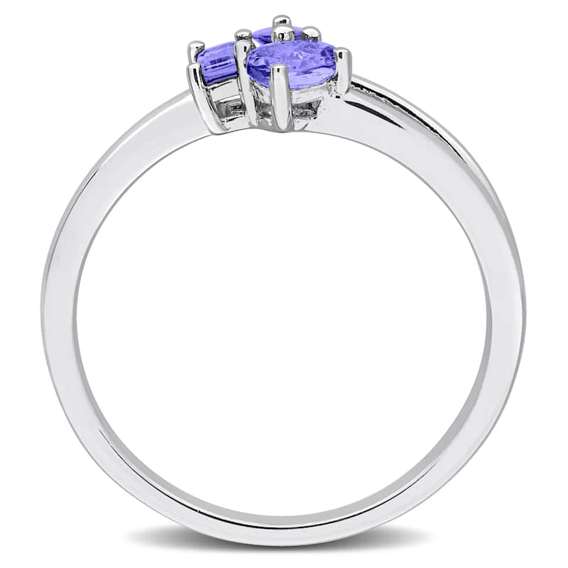 Miadora Multi-Gem Three Stone Split Shank Ring Sterling Silver