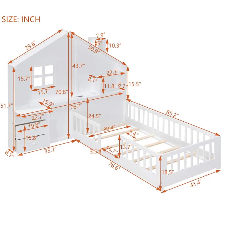 Twin Size House Bed