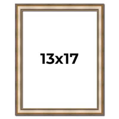 13x17 Frame Gold Solid Wood Shadow Box Width 1.5 Inches | Interior Frame Depth 2 3/8 Inches