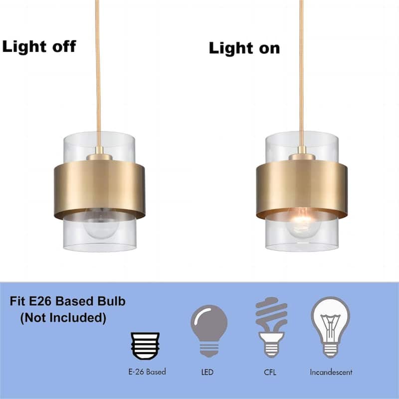 Syros Modern Pendant Light Industrial Mini Cylinder w/ Glass Shade