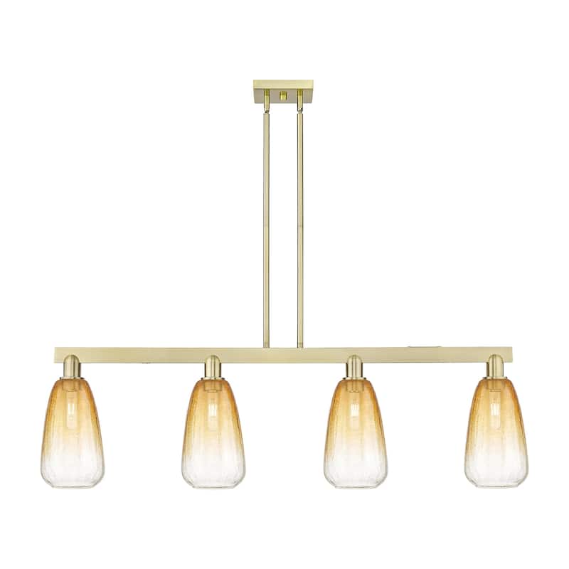 Innovations Lighting 716-4I-8-46 Brookhaven Almond Linear Brookhaven - Antique Brass / Amber